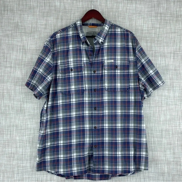 Field and Stream Mens Size XXL plaid button down short sleeve shirt 2875 - Picture 1 of 7